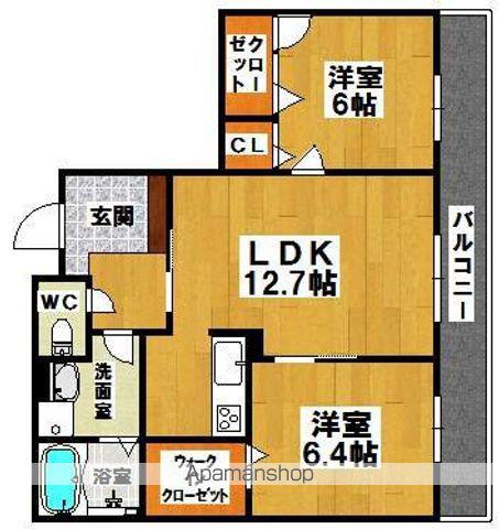 パトリビアンコ(2LDK/3階)の間取り写真