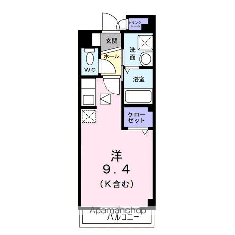 レストインピース(ワンルーム/1階)の間取り写真