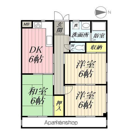 カレントシティ三郷(3DK/3階)の間取り写真