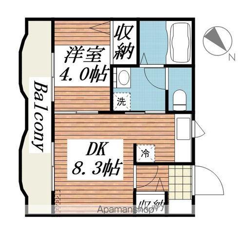 マンションリラ(1DK/3階)の間取り写真