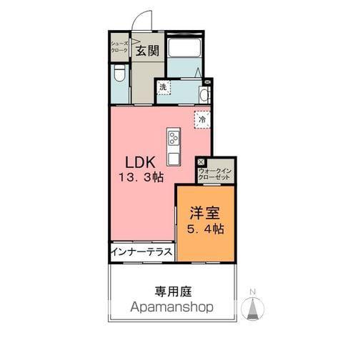 ヴァレッタⅠ(1LDK/1階)の間取り写真