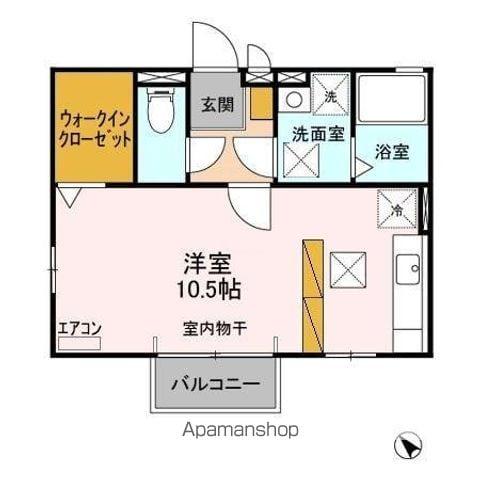 ヴィラセジュール(ワンルーム/1階)の間取り写真