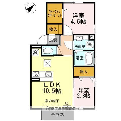 D‐ROOM COCO(2LDK/1階)の間取り写真