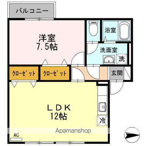 コーポコスモス(1LDK/2階)の間取り写真