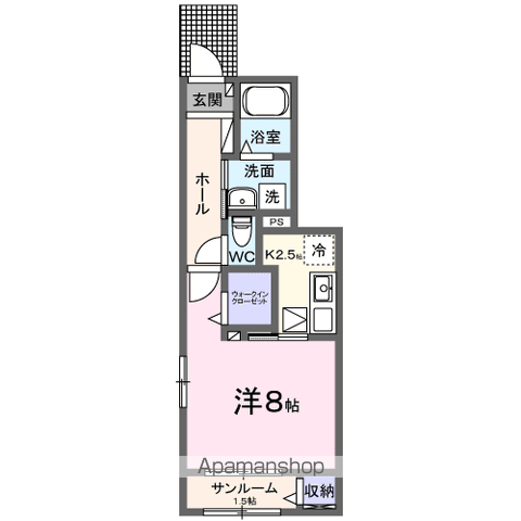 ベルメゾン江南(1K/1階)の間取り写真