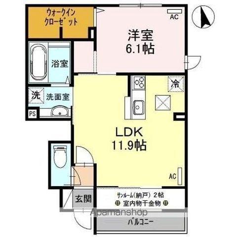 クレール山総(1LDK/1階)の間取り写真