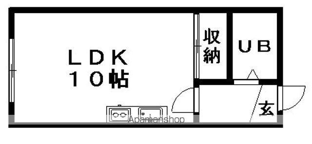 月寒パークハイツ(ワンルーム/2階)の間取り写真