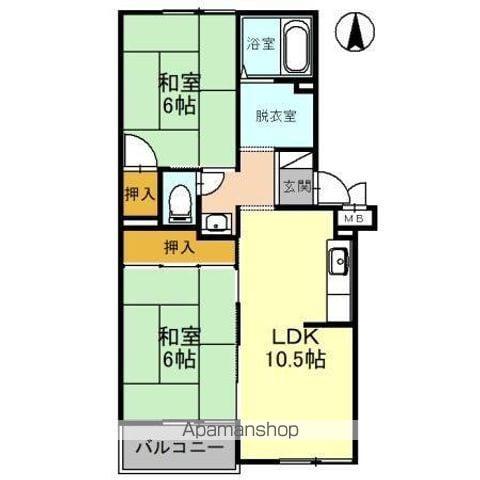 メゾンヴィオラ(2LDK/2階)の間取り写真
