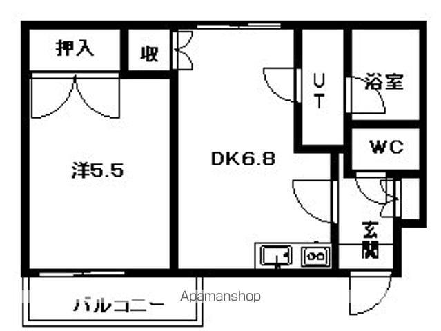 HS発寒南(1DK/1階)の間取り写真