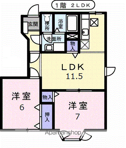 アメニティハイムI(2LDK/1階)の間取り写真