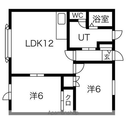 エバーホープB(2LDK/2階)の間取り写真