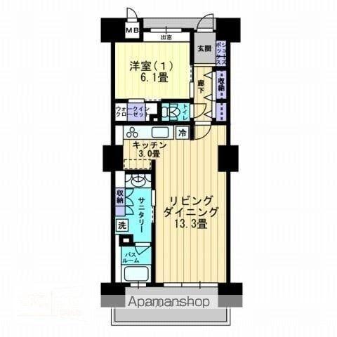 アルファステイツライオン館(1LDK/4階)の間取り写真