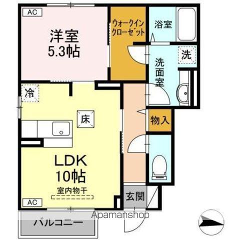 コラール A(1LDK/1階)の間取り写真