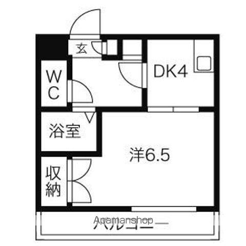 メゾンドマルキーズ(1DK/5階)の間取り写真