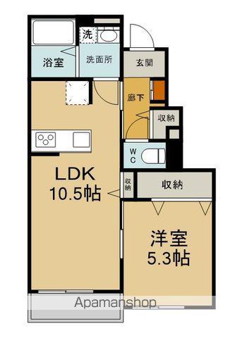 VILLA KAKIHI 宮ノ上A(1LDK/1階)の間取り写真