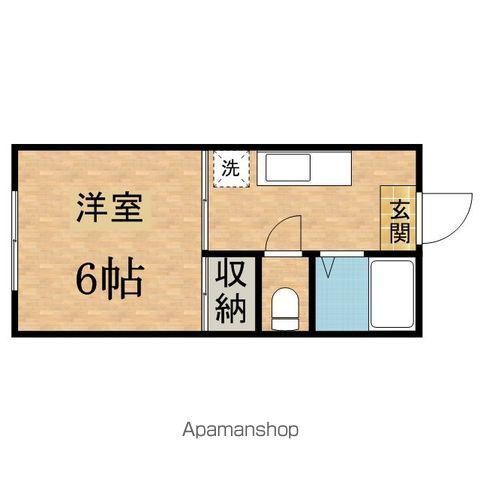 チェリーヒルズB(1K/2階)の間取り写真