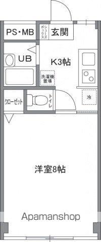 山本ビル(1K/3階)の間取り写真