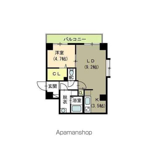 ブラスト南万代(1LDK/4階)の間取り写真