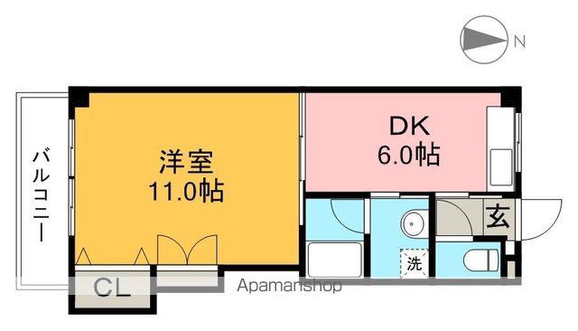 ドリームハウス 2(1DK/5階)の間取り写真
