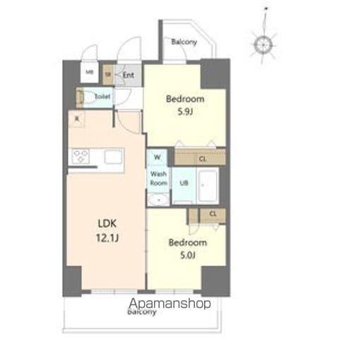 S-RESIDENCE高岳ARDENT(2LDK/4階)の間取り写真