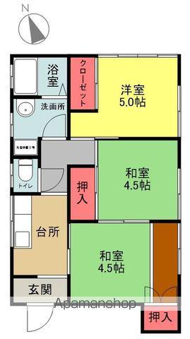 第2中央ハイツ(3K/2階)の間取り写真