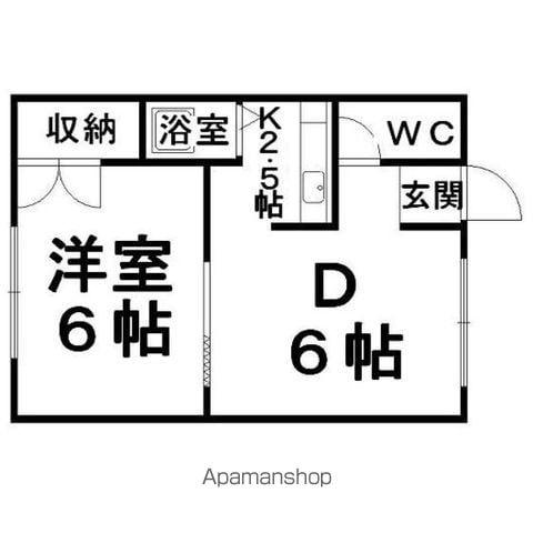 アサカワハイツ(1DK/2階)の間取り写真