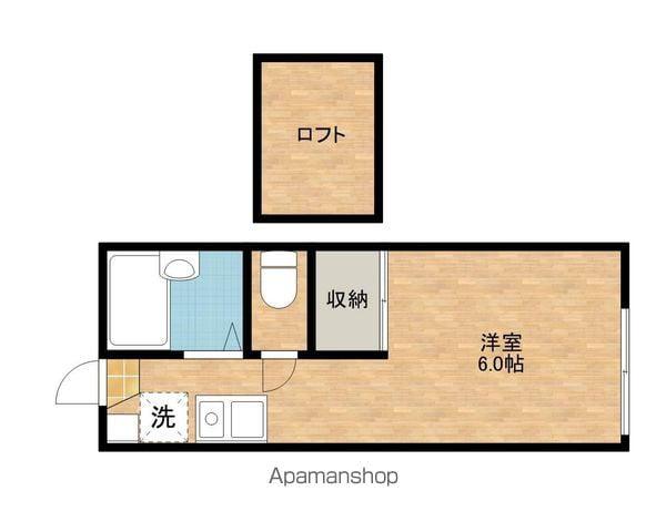 サウス WING(ワンルーム/2階)の間取り写真