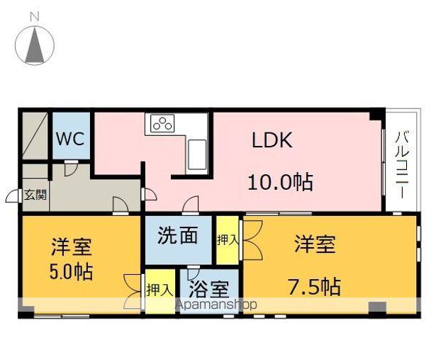 ナガラアンクレー(2LDK/2階)の間取り写真