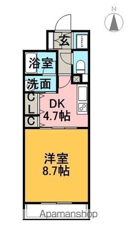 アクセス28(1DK/2階)の間取り写真