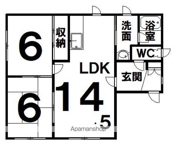 関谷ハイツD(2LDK/2階)の間取り写真