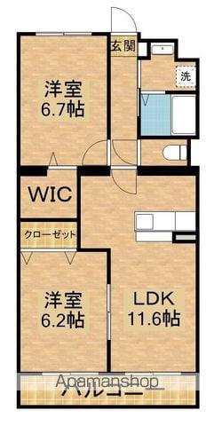 グレース高千穂(2LDK/3階)の間取り写真