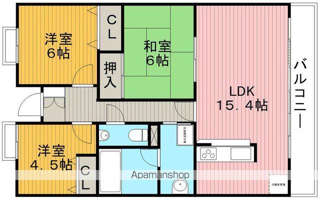 ローレルスクエア豊中緑丘壱番館(3LDK/2階)の間取り写真