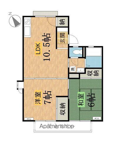 グリーンハイツ(2LDK/2階)の間取り写真