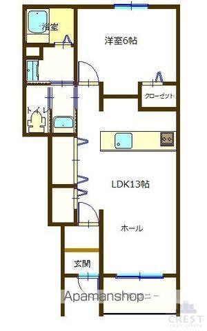 アンソレイエⅡ(1LDK/1階)の間取り写真