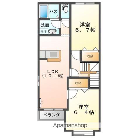 パーシモンマキ(2LDK/2階)の間取り写真