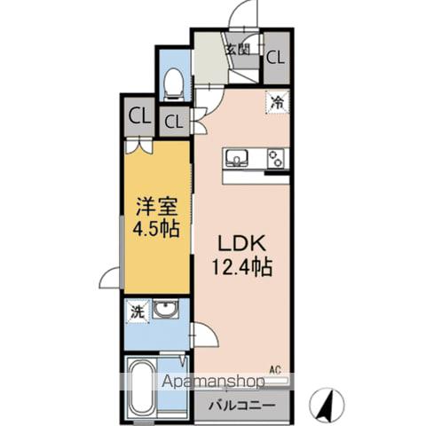 アメリア(1LDK/1階)の間取り写真