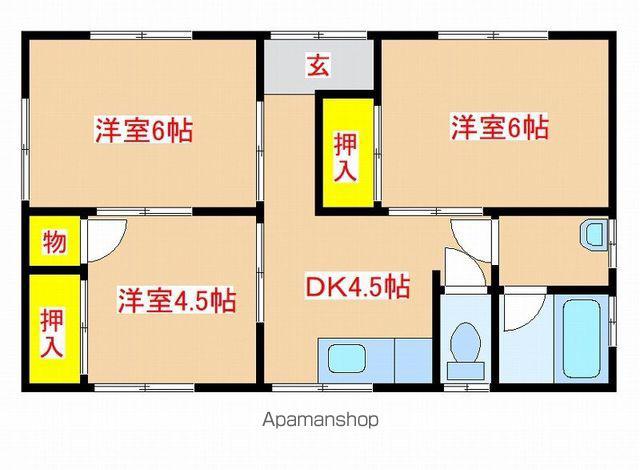 日豊本線 国分駅(鹿児島) 徒歩65分 1階建 築35年(3K)の間取り写真