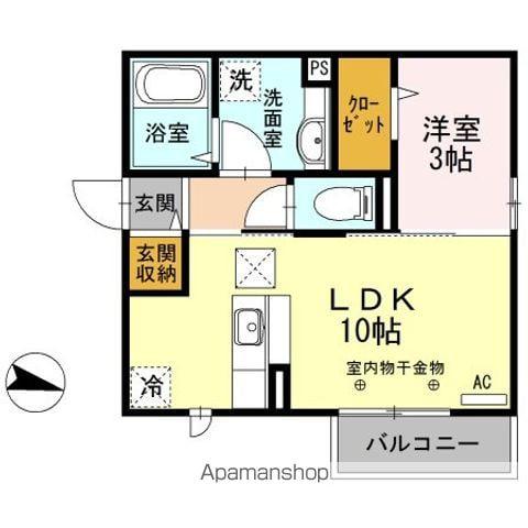 プレジール津志田(1LDK/1階)の間取り写真