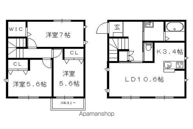 CASA FAMILIA(3LDK/1階)の間取り写真