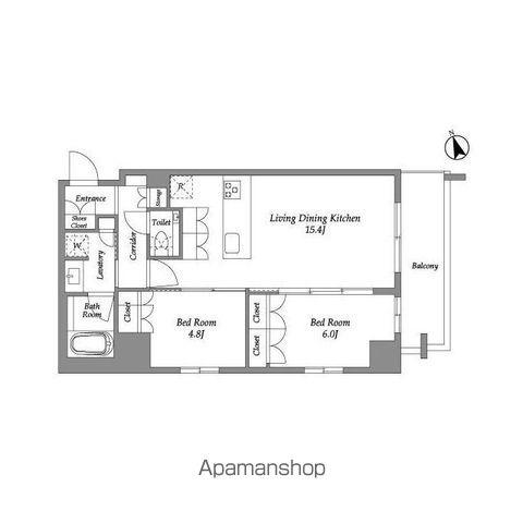 ENETIAL代官山(2LDK/7階)の間取り写真