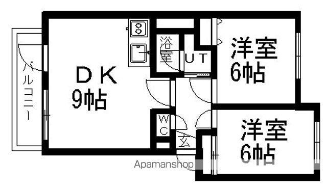 シャトーセピア(2DK/1階)の間取り写真