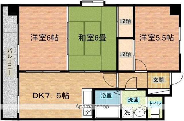 時津ロードマンション(3DK/3階)の間取り写真