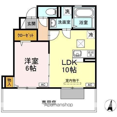 シャルマン・ホルツ(1LDK/1階)の間取り写真