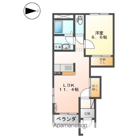 ベルメゾン(1LDK/1階)の間取り写真