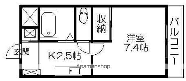 ドミトリーユー(1K/2階)の間取り写真