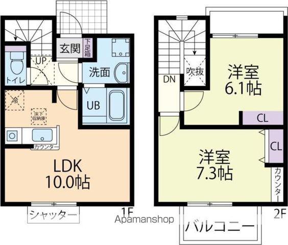 ヴィントヒルズ(2LDK/2階)の間取り写真