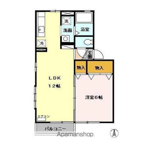 カーサ・イオシス B(1LDK/2階)の間取り写真