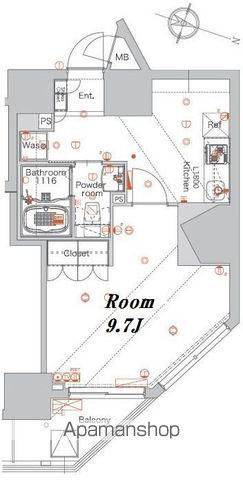 メイクスデザイン西新宿(1K/12階)の間取り写真