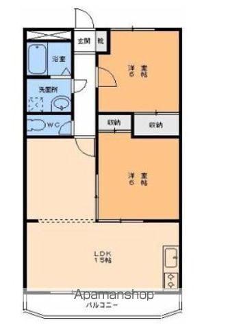 サンヴィレッジ お陽さま村(2LDK/2階)の間取り写真