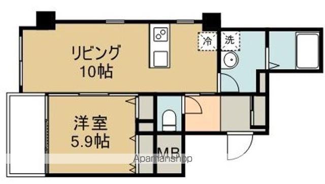 NEW WINDS草香江(1LDK/4階)の間取り写真